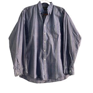 Vintage J.Crew Oarsman Plaid Blue Shirt Festive Button Up Casual Size 16-35